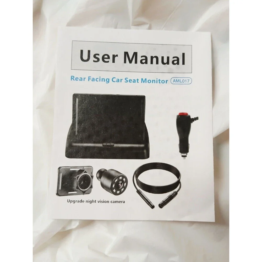 Rear Facing Car Seat Monitor AML017 4.3in LCD Wired Rear View Camera *Open Box